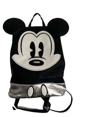 Disney Mickey Mouse Unisex Backpack Small Bag with Ears Black White Color